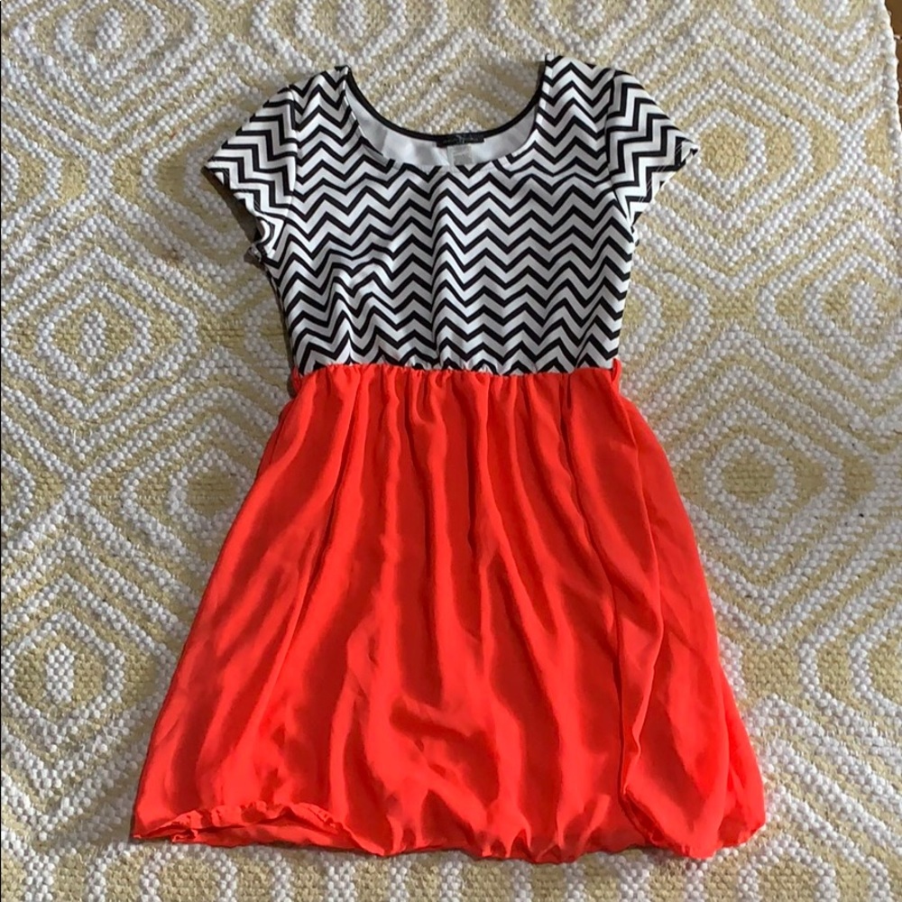 New Chevron and Orange dress New